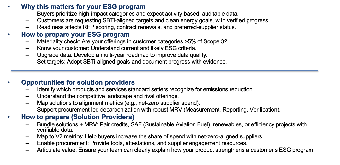 ESG guide summary for suppliers and solution providers